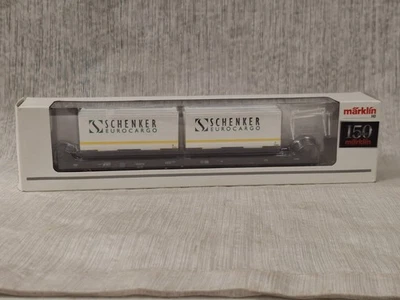 Marklin 47041 Ho Scale Flat Car w/ SCHENKER Euro Cargo Container Load in Box - Image 1 of 4