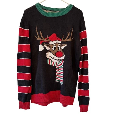 Mens Funny Ugly Christmas Sweater XL Rudolph Reindeer Pooping Candy - Image 1 of 4