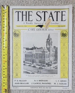 1935 THE STATE, A Weekly Survey of North Carolina, NRA, Camel & Texaco Oil Adver - Picture 1 of 8