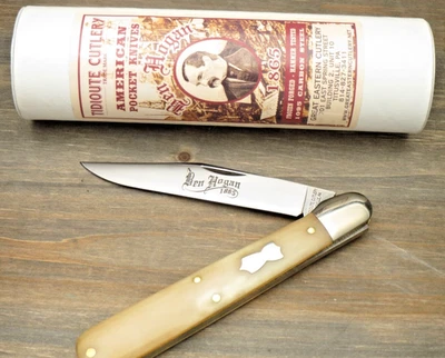 Faca TIDIOUTE by Great Eastern Cutlery #651122 "Ben Hogan" osso branco liso - Imagem 1 de 4