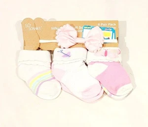 Nuevo So Dorable 5 Pares Calcetines Arco Iris Infantiles Niñas con Diadema - Nuevo con Etiquetas - Imagen 1 de 2