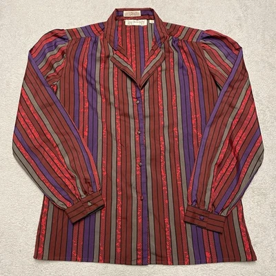 Blusa Vintage Diane Von Furstenberg Top 6 Multicolor Rayas Años 90 Retro Carrera Foto 1 de 4