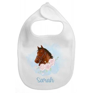 Personalised Horses Head Baby Bib - Picture 1 of 4