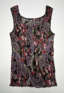 Serbatoio vintage Nicola Crinkle Y2K 2000 anni 2000 a pieghe taglia small paisley - Foto 1 di 4