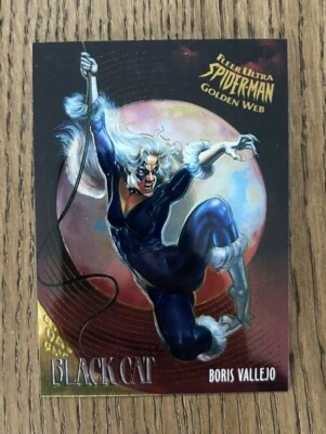 1995 Fleer Ultra Spider-man Golden Web Insert Card Black Cat #1 of 9 Vallejo - Image 1 of 2