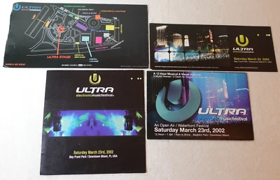 Ultra Music Festival 2002 Miami UMF Original Promotional Flyers Foldouts - Image 1 of 4