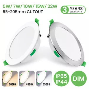 6pcs LED Dimmable Panel Downlight Ultra Slim 5W-22W Recessed Ceiling Lights Spot - Picture 1 of 34