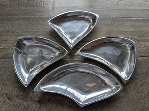 Lof of 4 LUNARES San Francisco Polished Aluminum Small Serving Plates - Picture 1 of 10
