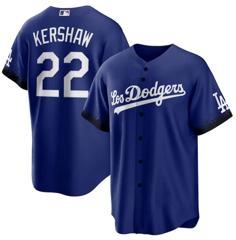 Clayton Kershaw #22 Los Angeles Dodgers Royal City Connect Print Jersey Cover
