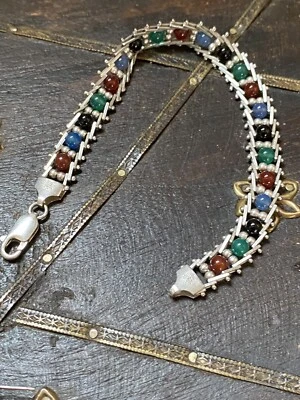 Milor Italy Sterling Silver Riccio Rolling Colorful Bead Bracelet 925 Silver 7.5 - Image 1 of 4