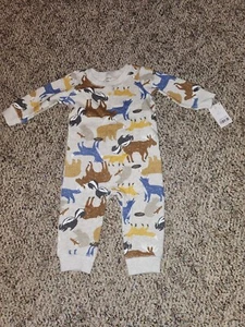 Carter's Baby Tierdesign Schläfer Größe 9 Monate mit Knopfboden - Bild 1 von 6
