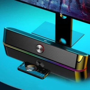 LED Computer Lautsprecher | Musik Audio Stereo Surround | Desktop Subwoofer - Bild 1 von 7