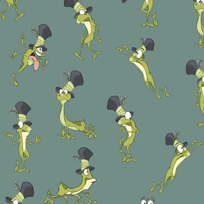 Witzige Frösche 100% Baumwollstoff 0,5m Stoff Kinderstoff Meterware Nähen BB014 - Bild 1 von 4