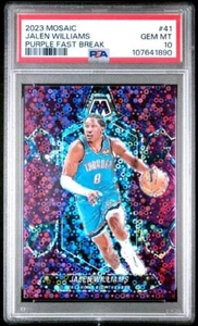 2023 Mosaic #41 Jalen Williams Purple Fast Break SP /50 PSA 10 GEM OKC Thunder - Picture 1 of 3
