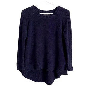 Banana Republic Small Navy Blue Swing Textured Pullover Sweater Preppy Coastal - Picture 1 of 6