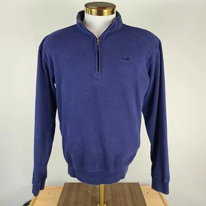 Suéter Pullover Peter Millar Para Hombres Medio Azul Algodón 1/4 Cremallera Cuello Simulado L/S Usado en Excelente Condición - Imagen 1 de 12