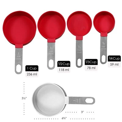 8Pcs Stainless Steel Measuring Cups Spoons Kitchen Baking Cooking Tools Set - Image 1 of 4