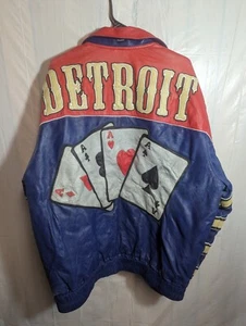 Vintage Very Rare Donna Sacs 100% Leather Detroit Casino Aces Jacket 3X Coat - Picture 1 of 24