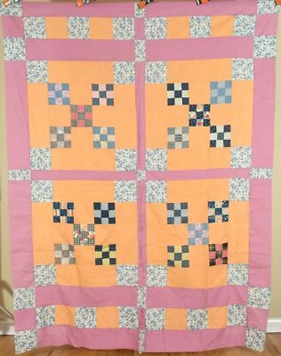 GORGEOUS, WELL PIECED Vintage 30's Double 9-Patch Antique Quilt Top ~MINT COND.! - Image 1 of 4