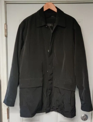 Chaqueta Geoffrey Beene Para Hombre Mediana Forrada Negra Otoño Clima Fresco Forro Extraíble Foto 1 de 4
