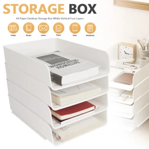 Dokumentenablage PVC Büro Schreibtisch Organizer Briefablage 4 Ablagefächer - Bild 1 von 24