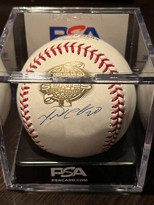 Miguel Cabrera Signed Autographed 2003 World Series Baseball PSA DNA COA w/Cube - Image 1 of 4