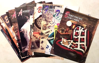 Annie's Attic Crochet Quilt Afghan Club Pattern Lot of 16 Dated 1992 - 1993 - Image 1 of 4