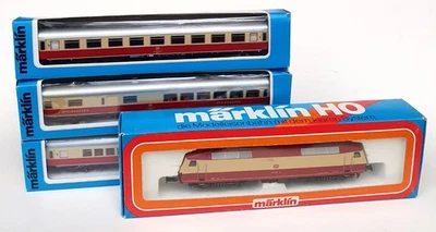 Märklin Modelleisenbahn HO 3153 E-Lok DB 120001-3 rot/beige + 3 Wagen NEU in OVP - Bild 1 von 4