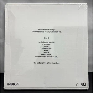 New Record of RM "Indigo" Sealed Vinyl Record, Clear w/ Blue Splatter LP, K-Pop - Imagen 1 de 6
