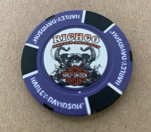 Chiang Mai, Thailand Richco Harley Davidson Poker Chip / Lila & Schwarz - Bild 1 von 3