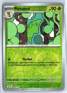 Metapod 002/159 Pokemon Scarlatto e Viola Viaggio Insieme Reverse Holo - Foto 1 di 1