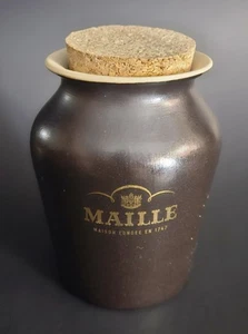 Maille Dijon Senfglas Vintage 70er Jahre französisches Steinzeug mit Korkdeckel - Bild 1 von 5