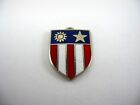 Vintage Collectible Pin Metal Piece: Red White Blue Shield Sun Star Design