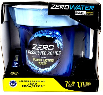 Zero Water Pitcher Filtration 7 Cup Filtered Pour-Through NIB - Image 1 of 4