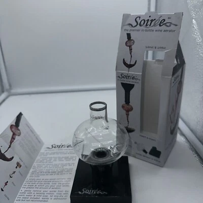 NEW Soiree Premier In-Bottle Wine Aerator Decanter & Stand - Blown Glass - Image 1 of 4
