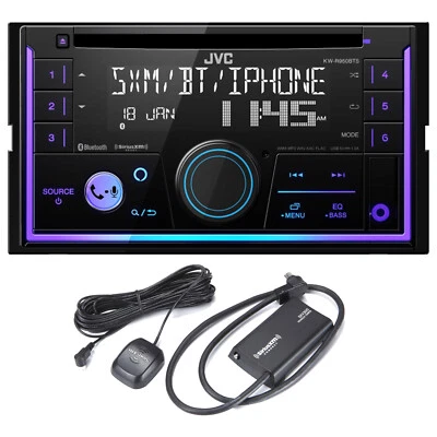 JVC KW-R950BTS 2DIN Bluetooth USB AUX AM/FM Receiver + Satellite Radio Tuner Kit - Image 1 of 4