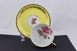 RUDOLF WACHTER THEODORE HAVILAND BAVARIA GERMANY TEACUP YELLOW GOLD ROSE 7929 - Picture 1 of 9