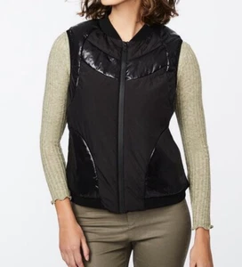 Bernardo Ecoplume Puffer Mixed Media Vest Jacket Black XXLARGE XXL NEW W/ Tags - Picture 1 of 24