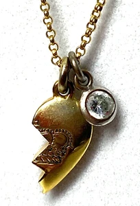 Juicy Couture Half Heart & Crystal Pendant Necklace 17 - 19" Best Friends - Picture 1 of 8