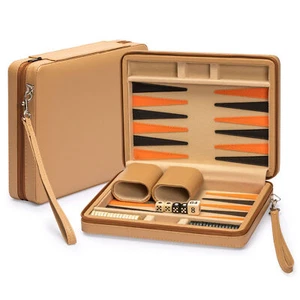 "Mini Juego de Backgammon Cuero Magnético de Viaje, ""Bozcaada"" - 9" - Imagen 1 de 10