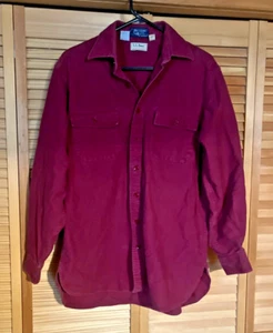 LL Bean Chamois Hemd Herren 16 1/2 Tall MADE IN USA Heavy Flannel Maroon Vintage - Bild 1 von 5