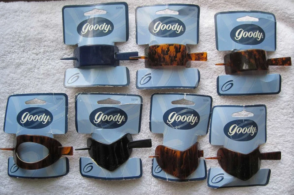 Goody 1999 Plastic Hair Barrette Stick Through Pin Updo Heart Open Oval Vintage - Image 1 of 1