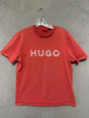 Hugo Boss Mens Shirt Size Medium Red Short Sleeve Adult Cotton - Image 1 of 4
