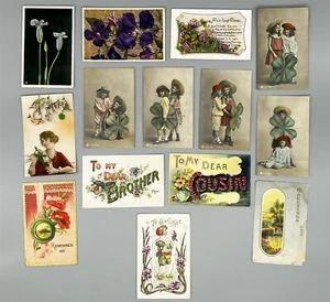 ThriftCHI ~ 14 postales victorianas flores trébol 4 hojas trébol postales - Imagen 1 de 10