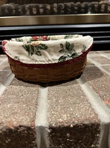 Longaberger 2007 7” Round Keeping Basket Dark Brown w/liner & Protector - EUC - Picture 1 of 6