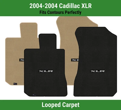 Alfombrillas delanteras Lloyd Classic Loop para Cadillac XLR '04 con XLR plateadas sobre negras Foto 1 de 4