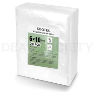 Commercial Grade Vacuum Freezer Food Sealer Bags Pint Size 6"x10" 200 Pack - Picture 1 of 6
