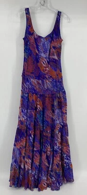 Kasper Multi Color Print Dress 4 Sleeveless Layered Fit And Flare - Image 1 of 4