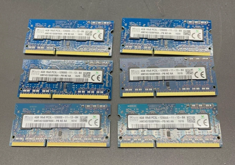 24GB (6X4GB ) hynix  DDR3 Laptop Memory PC3L-12800S 1600Mhz RAM  HMT451S6BFR8A - Image 1 of 1