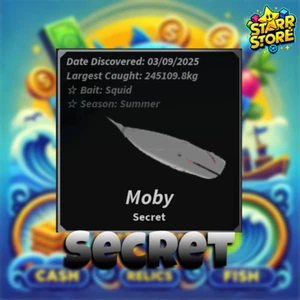 🟢Online🟢 Moby SECRET Whale FISCH Roblox | Fast Delivery - Picture 1 of 1